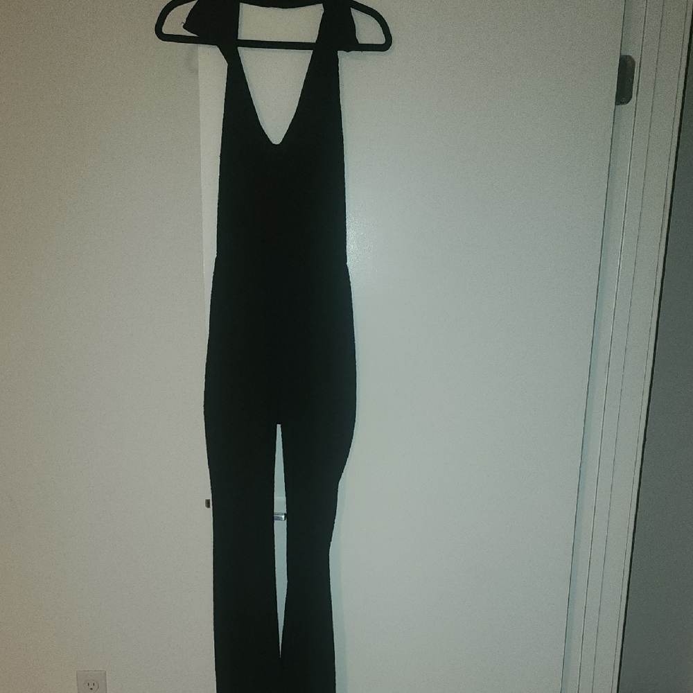 Elegant Fashion Nova Black Halter Flare Leg Jumpsuit